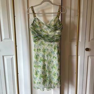 Shoshanna green and gold mini dress, size 6